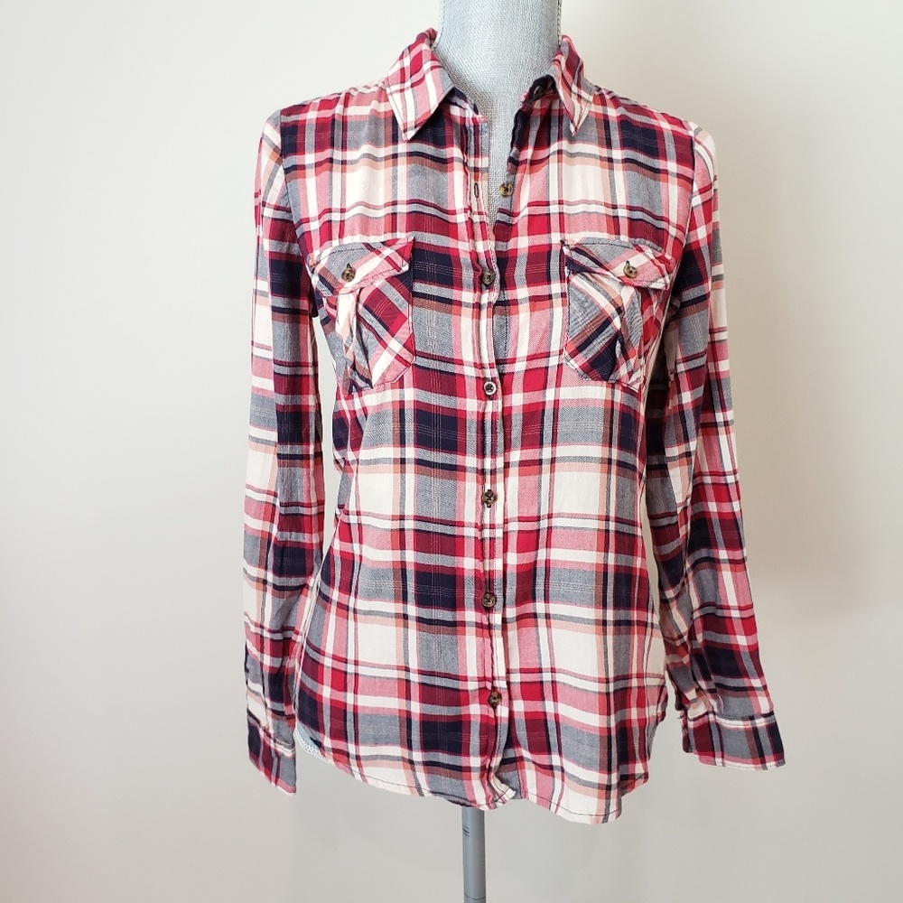 Plaid button down shirt